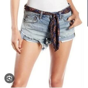Free People Dayflower Blue Denim Shorts  Sz 24 NWT